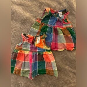 CARTER’S / Twin bundle / Matching set of bright plaid tank tops